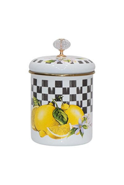 PR HOME Lemon Emaye Baharatlık Kavanoz Büyük Boy 14 cm