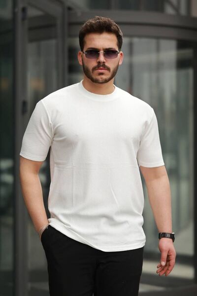 JACK CAPRİO Erkek Bisiklet Yaka Yeni Sezon Regular Likralı Polyamid T-shirt