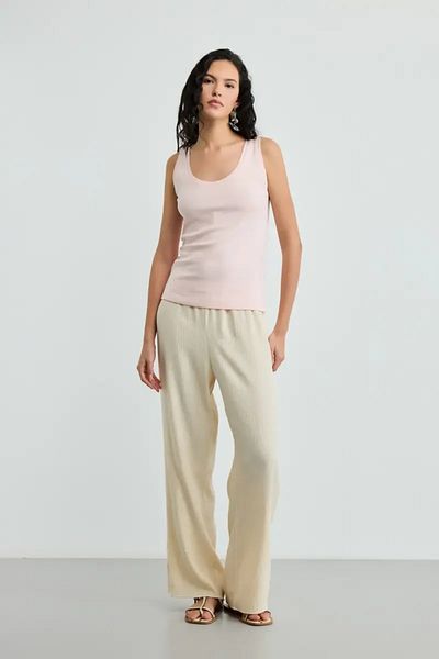 Gusto Round Neck Cotton Camisole Undershirt - Powder