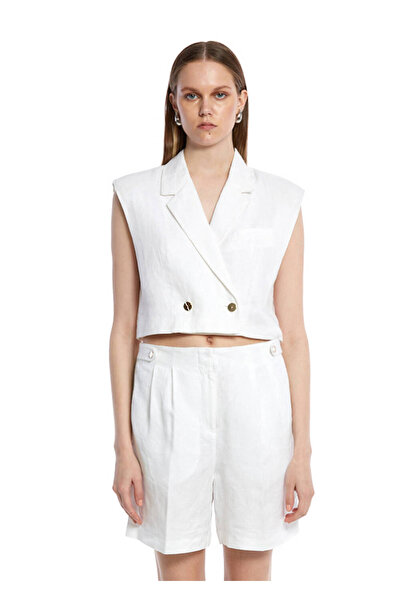 Knitss White Linen Vest