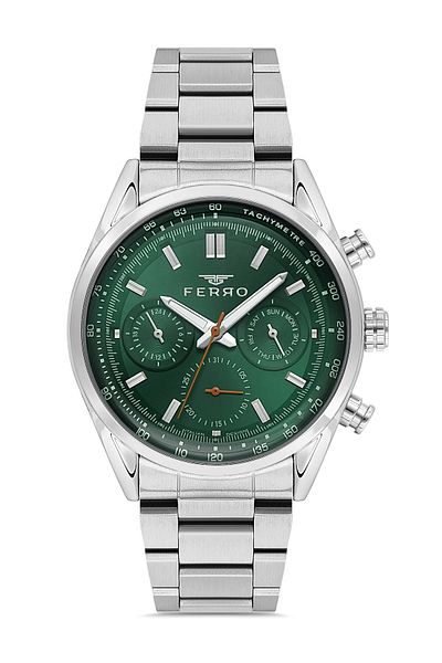 FERRO Silver Steel Cord Men's Wristwatch Fm11588Awt-A6