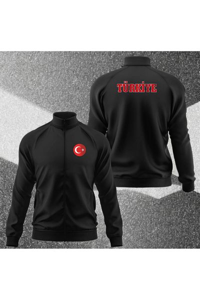 SARI Turkey Flag Detailled Diver Fabric Tracksuit Top