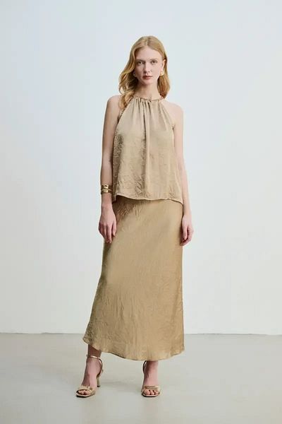 Gusto Μάρκα Crush Blouse Mink με αλυσίδα