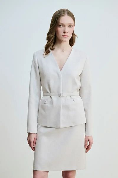 Gusto Gray Camera V-Neck Jacket