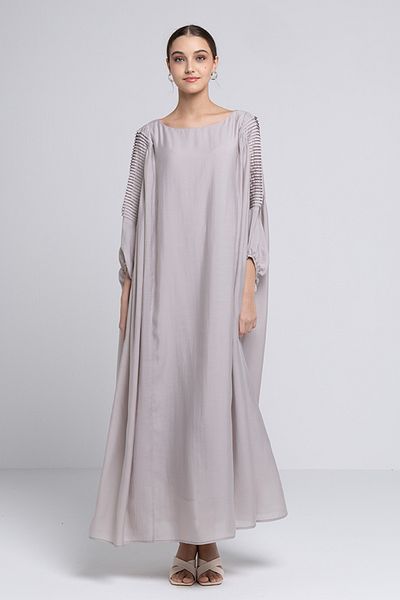 femi9 cold shoulder with pleats kaftan