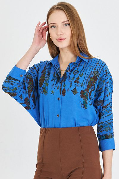 armonika Women's Saks Quarter Sleeve Casual Shirt Arm-25Y 001055