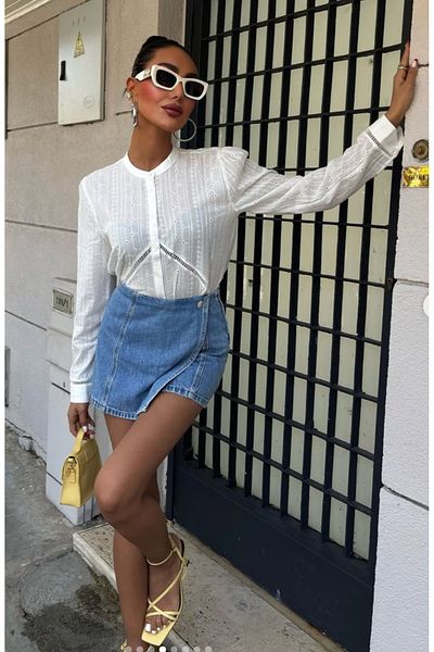 Sobe Scalloped White Shirt