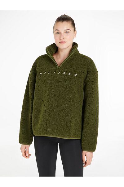Tommy Hilfiger Womens Green Half Zip Hoodie