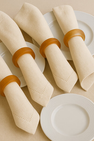 Pleksi Marketi Retro Color Circle Pattern 6-Piece Transparent Color 8 mm Thickness Acrylic Napkin Ring Napkin Ring