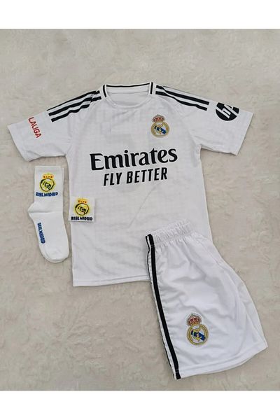 BARBITOS 2024/25 Season Realmadrid Home Arda Laughs Children's Jersey Set of 4 Socks-Bracelet Gift Asf