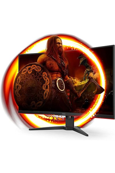 Aoc شاشة ألعاب C32G2ZE منحنية بدقة FHD مقاس 32 بوصة - أسود/أحمر LED بدقة 1920x1080