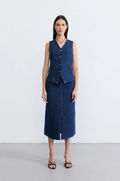Gusto Fusta lungă albastră din denim