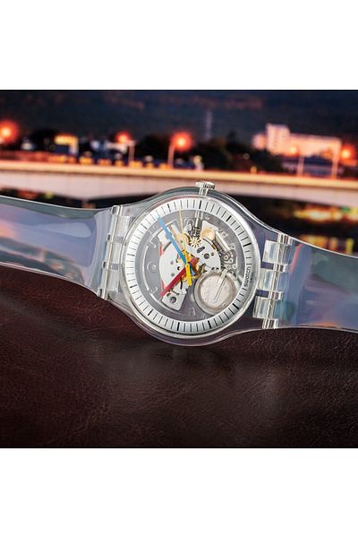 Swatch So29k100 Clearly New Gent Unisex Wristwatch