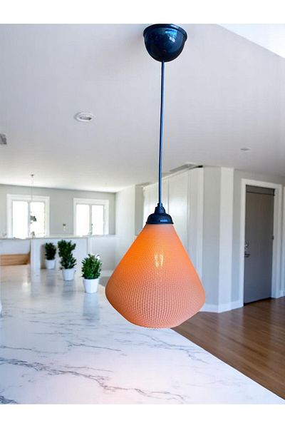 DREAM MODE Amberis Linen Woven Look Modern Pendant Lamp Chandelier (Rustic Bulb with Gift)