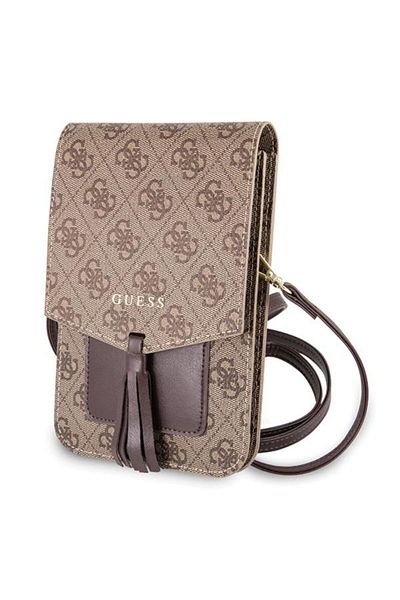 Guess Guess 4G phone bag, 17.5 x 11.5 cm, Eco-leather, Brown