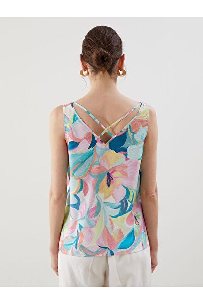 LC Waikiki V Yaka Desenli Kadın Bluz