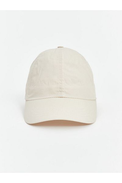 LC Waikiki Ecru Basic Men's Cap Hat Gabardine Fabric (Breathable) 100% Cotton