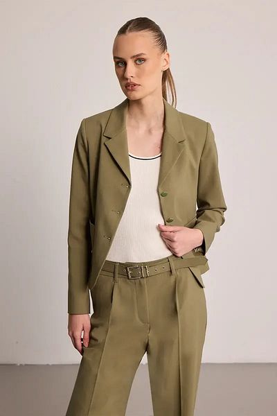 Gusto Jachetă Blazer cu buzunare - Kaki