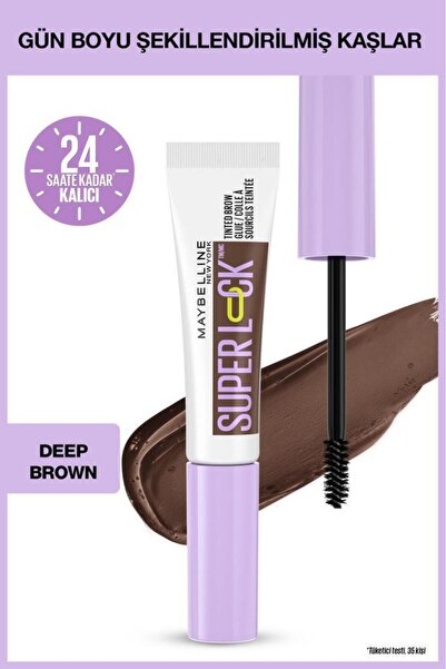 Maybelline New York Koyu Kahverengi 24 Saat Kalıcı Super Lock Brow Glue Kaş S...