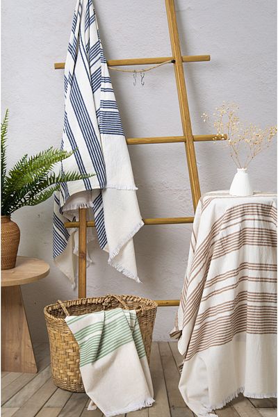 MYLASA HOME Luma Λεπτό Ριγέ Βαμβακερό Lupeştemal 80x165