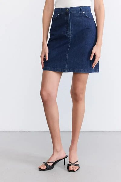 Gusto Fusta mini din denim albastru