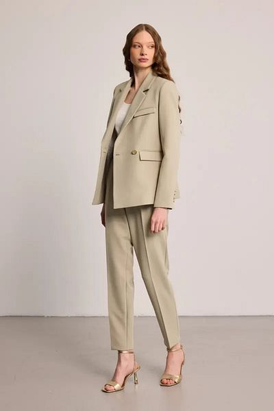 Gusto Pleated Cigarette Pants - Green