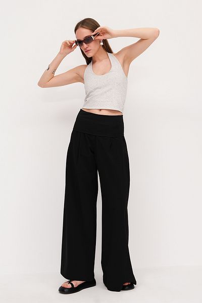 Addax Folded Waistband Pants Pn16811