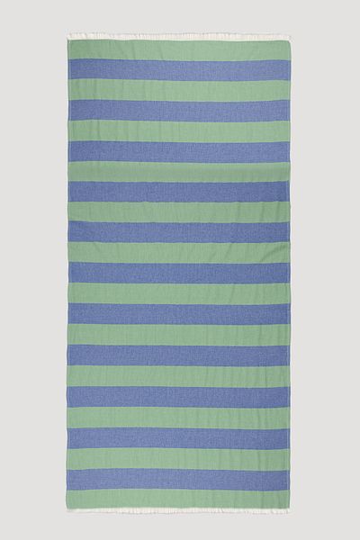 MYLASA HOME Peshtemal din bumbac de lux Riva cu dungi groase de inspirație mediteraneană 80X165