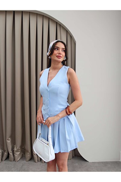 ESRAHELVACI Sukienka plisowana z kamizelką