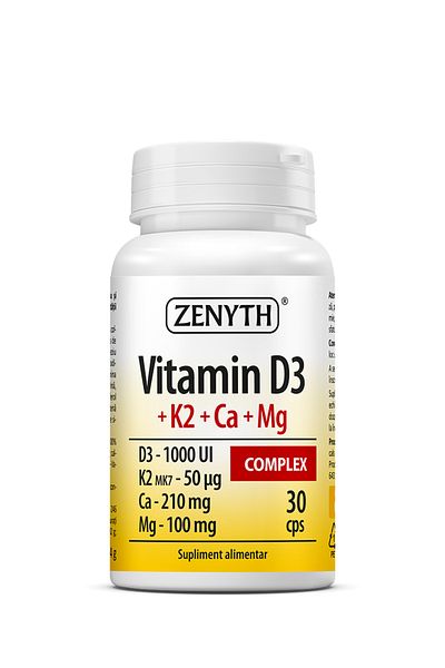 ZENYTH Vitamin D3 K2 Ca Mg Complex 30 Cps