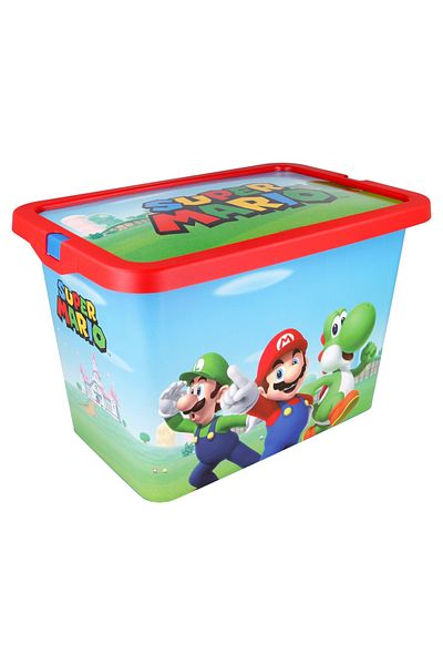 Disney Toy storage box, with lid, 7 l, multicolor, 18.5x19.2x28.7 cm, Super Mario
