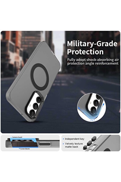 m.tk moveteck Samsung Galaxy A55 Kılıf Kamera Çıkıntılı Mat Magsafe Özellikli Kenarları Renkli Premium Sert Kapak