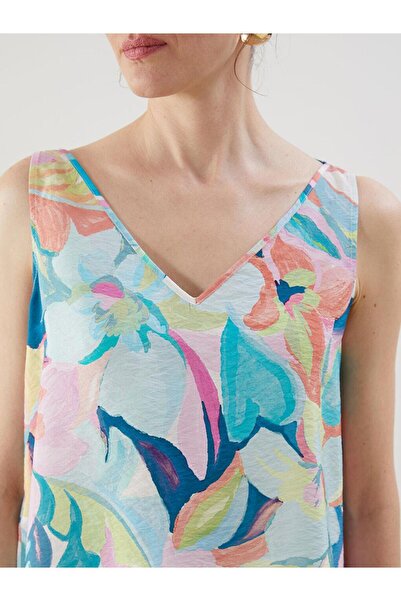 LC Waikiki V Yaka Desenli Kadın Bluz