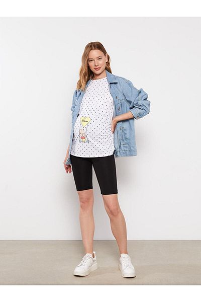 LC Waikiki Pantaloni scurți de maternitate drepti cu panouri abdominale (S2)