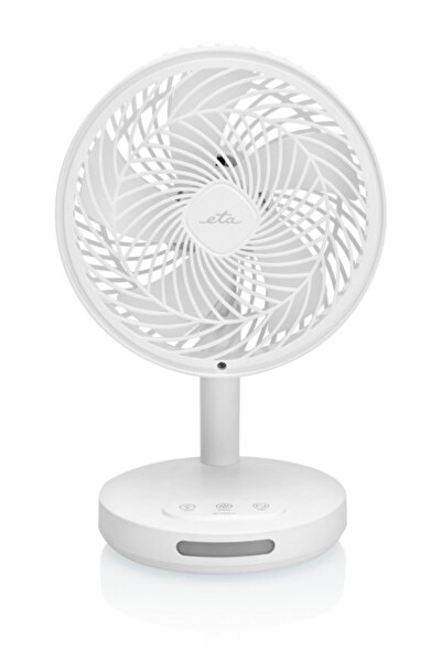 ETA Ventilator de masa fara fir Windy 0607 90000, 16.6 cm, 3 viteze, iluminare LED, alb