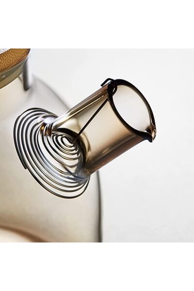 Quasar & Co. Quasar & Co.® tea/coffee kettle with filter and lid, 950 ml, borosilicate glass/bamboo, amber