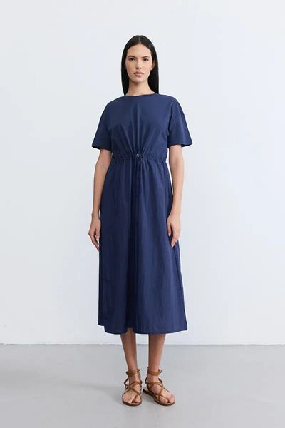 Gusto Μακρύ φόρεμα με κορδόνια στη μέση - Navy Blue