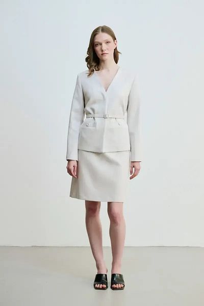 Gusto Gray Camera V-Neck Jacket