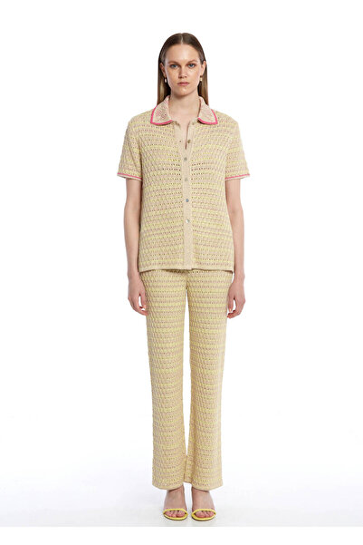 Knitss Özel Örgü Detaylı Triko Pantolon