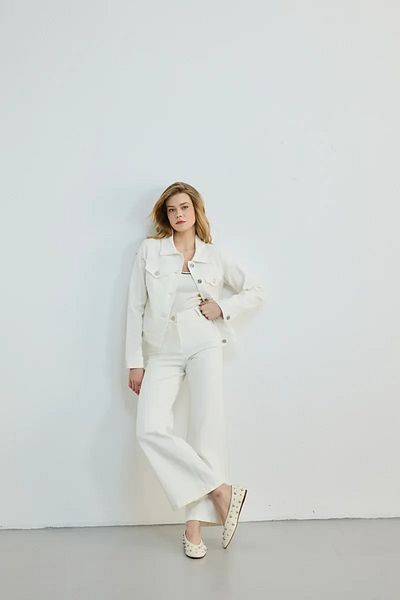 Gusto Wide Leg Wide Leg Jeans - Ecru