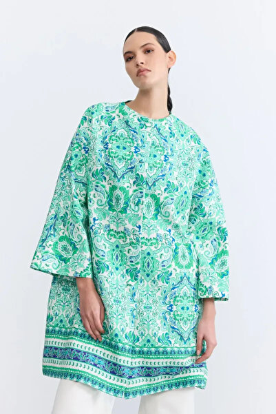 Gusto Set șal și caftan cu model verde