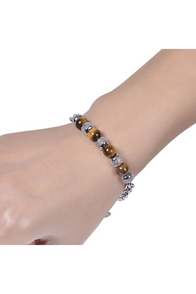 SIC MODA Stainless Steel Bracelet with Tiger Eye Sic Moda 5425C