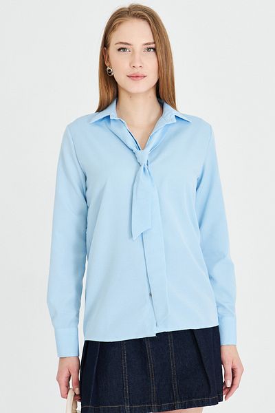 armonika Women's Baby Blue Tie Detailed Shirt Arm-25Y 001030