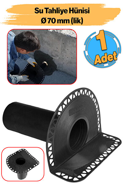 Badem10 Parapet Dik İniş ( 70'lik ) Direnaj Hünisi Çatı Balkon Yağmur Su Tahliye Gider Borusu Oluk Adaptörü