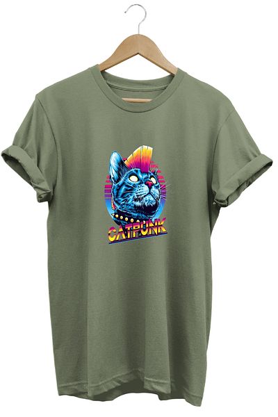 remonz Μπλουζάκι Punk Cat με στάμπα 100% βαμβακερό με κανονική εφαρμογή