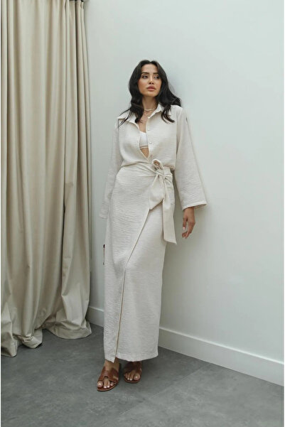 My Blog Természetes 100% pamut szoknya oldalkötővel - 1168