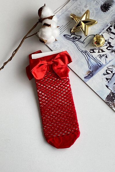Parla Kids Red Girl's Fishnet Socks