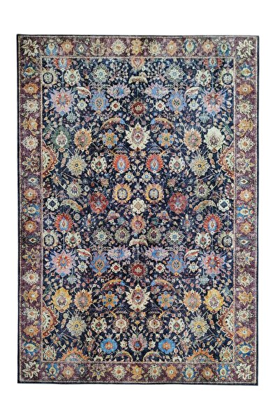 Çam Halı Çam Halı Anatolia 32-050 Etnik Eskitme Desenli Dokuma Tabanlı Yıkanabilir Şönil Salon ve Oda Halısı