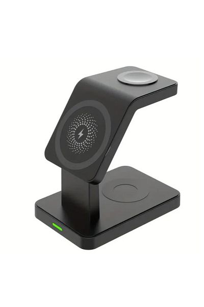 REDz Accessories Încărcător wireless Magsafe 3 în 1, iPhone/Apple Watch/Airpods, încărcare rapidă, 15W, negru