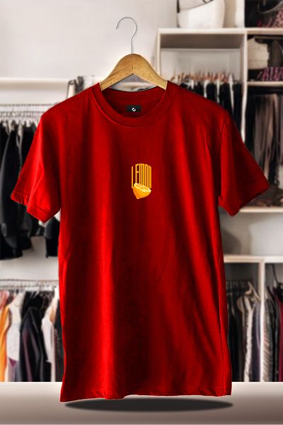FEEL STYLE Cotton Oversize Printed 3 Thread Raised Red T-Shirt |   Summer Summer Lemon Lemon Flavored